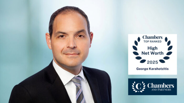 George Karahotzitis Ranked By Chambers And Partners FamilyMatrimonial High Net Worth - Canada, Band 1 for 2025