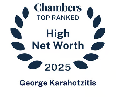 Logo badge of George Karahotzitis Ranked By Chambers And Partners FamilyMatrimonial High Net Worth - Canada, Band 1 for 2025