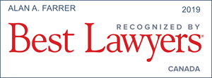 best lawyers in canada 2019 recognizes corporate and commercial lawyer Alan Farrer