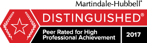 Martindale-Hubbell Peer Review Rating of Distinguished 2017