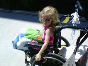 Zoe in wheelchair