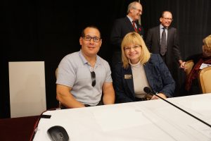 Anthony Aquan-Assee and Ruth Wilcock from Ontario Brain Injury Association