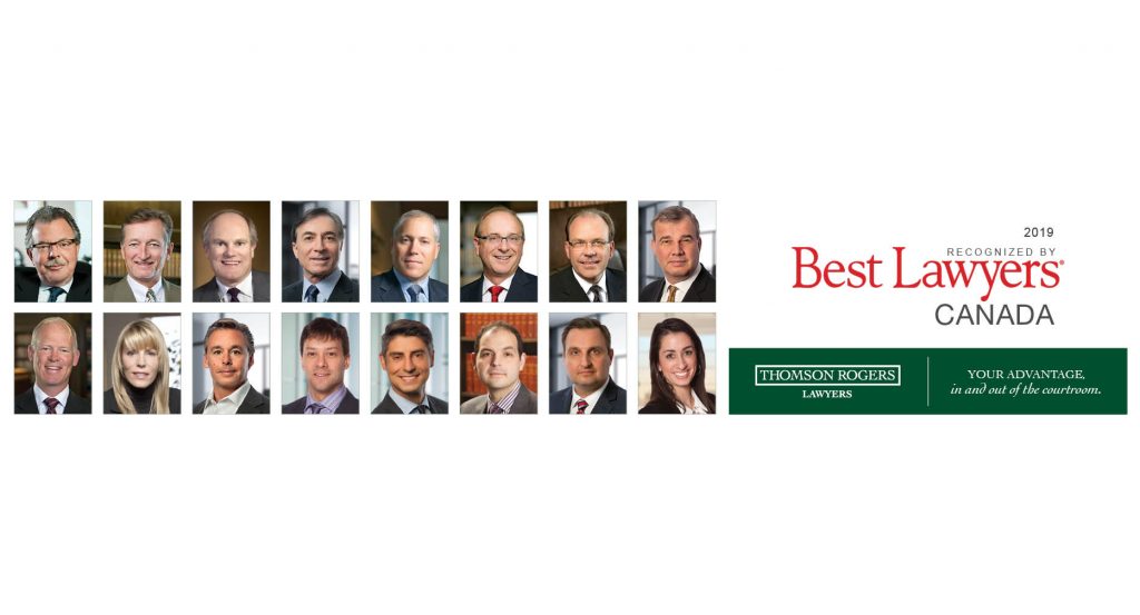 Thomson Rogers Lawyers recognized best lawyers in canada 2019