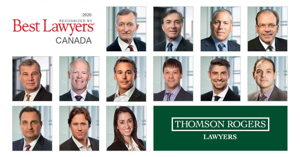 Thomson Rogers Lawyers recognized best lawyers in Canada 2020
