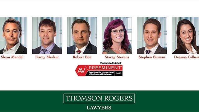 Six Thomson Rogers Lawyers Rated AV Preeminent by Martindale-Hubbell
