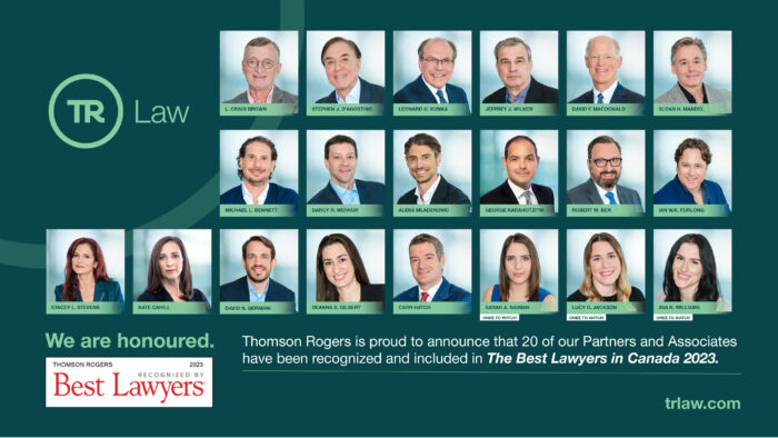 Thomson Rogers Lawyers recognized best lawyers in Canada 2023