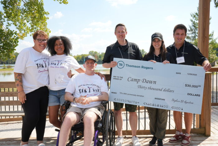 Thomson Rogers LLP Marks 90 Years with Exceptional $30,000 Gift to Camp Dawn