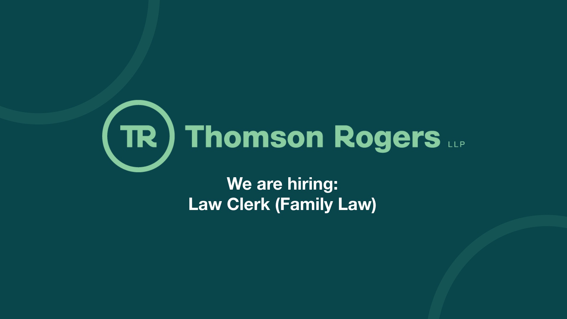 Thomson Rogers LLP is currently seeking an Intermediate to Senior Law Clerk to join its Family Law Group.